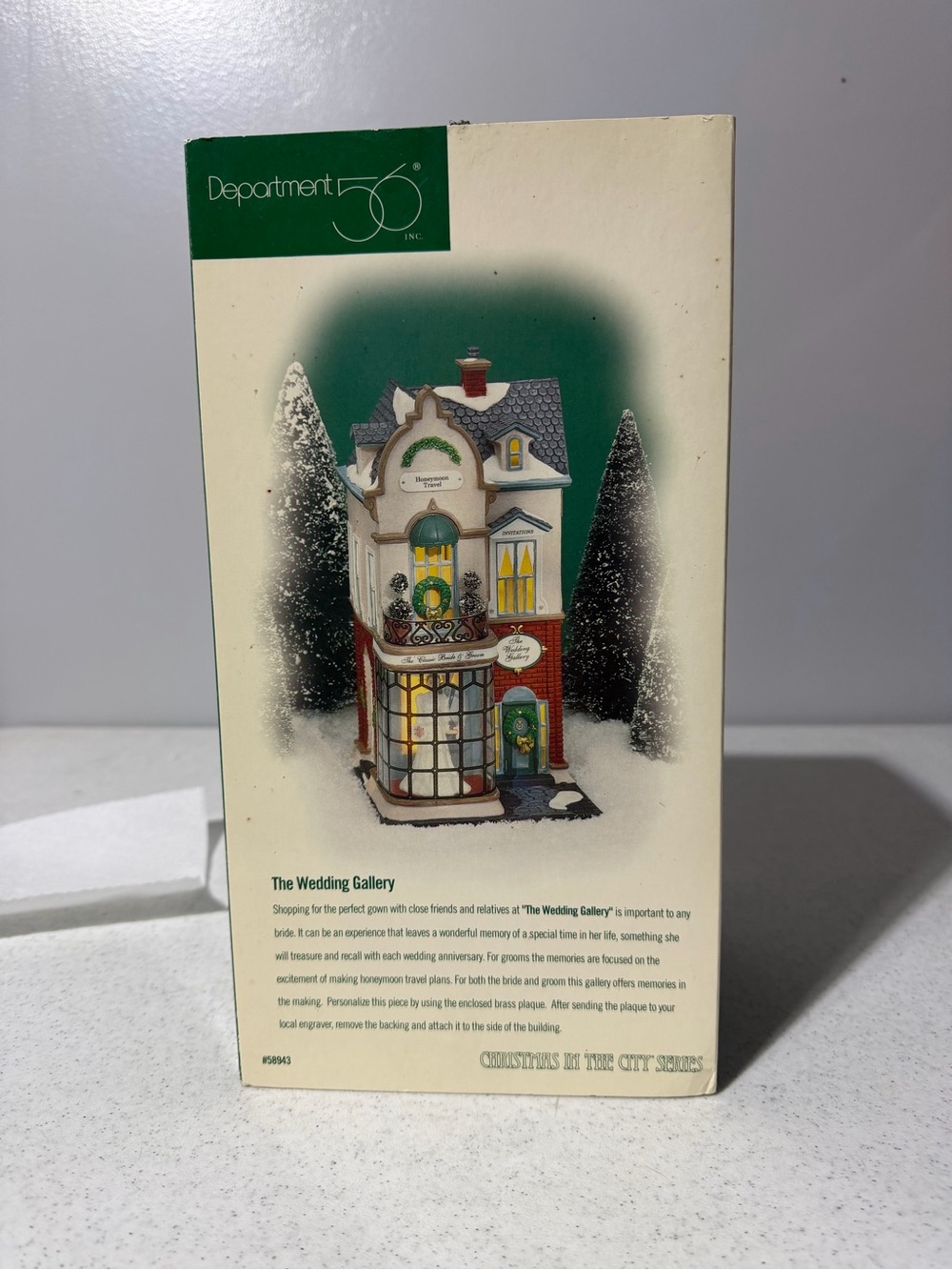 Dept 56 The Wedding Gallery #58943 Christmas in the City Village Boxed NO CORD